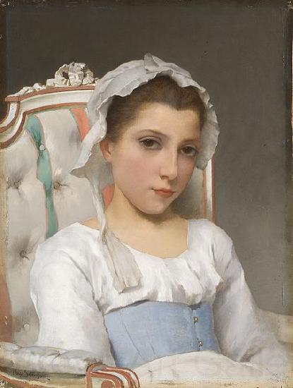 Hugo Salmson Portrait of a young girl Norge oil painting art